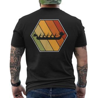 Vintage Dragon Boat Racing Retro Men's T-shirt Back Print | Mazezy