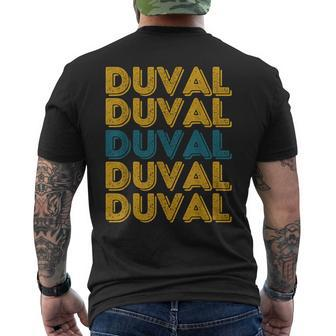 Vintage Duval County Florida Retro Duval Teal And Gold Men's T-shirt Back Print | Mazezy