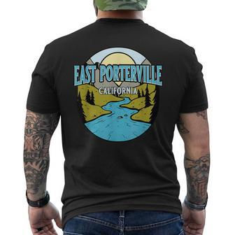 Vintage East Porterville California River Valley Print Men's T-shirt Back Print | Mazezy