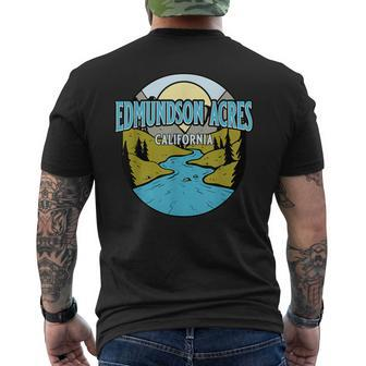 Vintage Edmundson Acres California River Valley Print Men's T-shirt Back Print | Mazezy