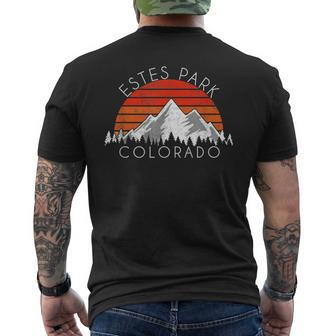 Vintage Estes Park Colorado Retro Distressed Men's T-shirt Back Print | Mazezy