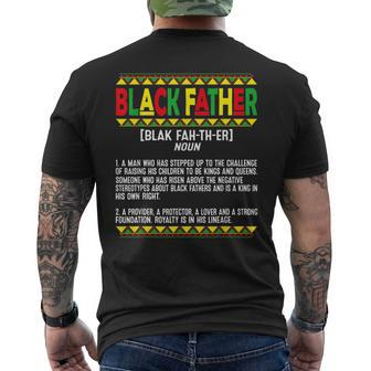 Vintage Fathers Day Black Father Definition African American Mens Back Print T-shirt | Mazezy AU