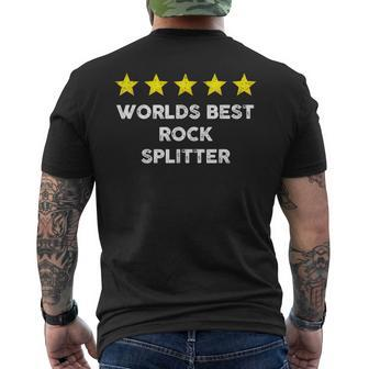 Vintage Five Star Worlds Best Rock Splitter Rating Word Desi Men's T-shirt Back Print | Mazezy