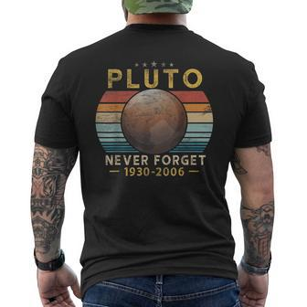 Vintage Never Forget Pluto Space Science Lover Retro Men's T-shirt Back Print - Monsterry AU
