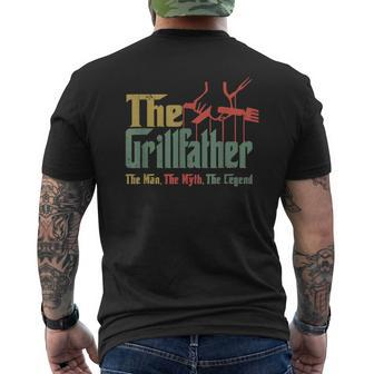 Vintage Funny The Grillfather Grill Fathers Vintage Mens Back Print T-shirt | Mazezy