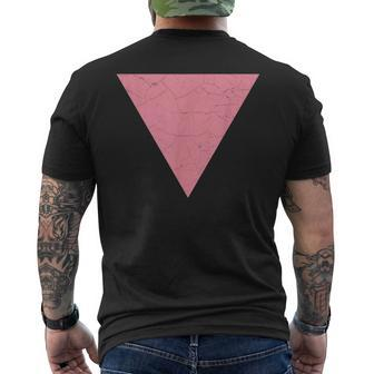 Vintage Gay Pride Pink Triangle Vintage Lgbt Flag Mens Back Print T-shirt | Mazezy