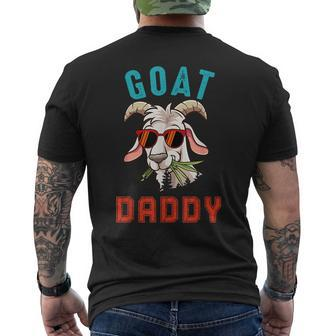 Vintage Goat Funny Daddy Cute Goat Sunglasses Farmer Family Mens Back Print T-shirt | Mazezy