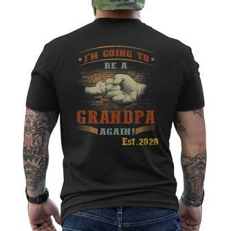 Vintage Im Going To Be A Grandpa Again Est 2020 Men's Back Print T-shirt | Mazezy