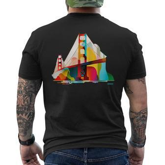 Vintage Golden Gate Bridge San Francisco Journey To Fog City Mens Back Print T-shirt | Mazezy
