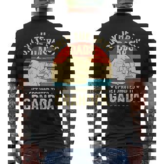 Vintage Great Dads Get Promoted To Grandpa Fist Bump Men's Back Print T-shirt | Mazezy