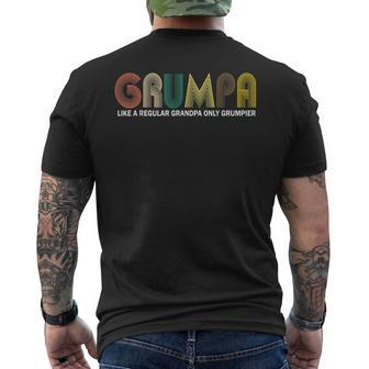 Vintage Grumpa Like A Regular Grandpa Only Grumpier Men's Back Print T-shirt | Mazezy