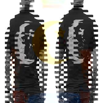 Vintage Halloween Beistle Cat On The Moon Halloween Gift Moon Funny Gifts Mens Back Print T-shirt | Mazezy