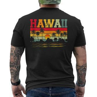 Vintage Hawaii Summer Mom Dad Hawaiian Dad Papa Husband For Women Men's Back Print T-shirt | Mazezy