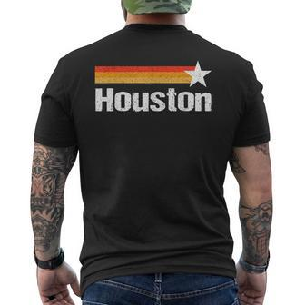 Vintage Houston Texas Houston Strong Stripes Usa Texas Men Men's T-shirt Back Print | Mazezy