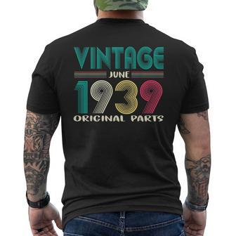 Vintage June 1939 80Th Birthday Men's Back Print T-shirt | Mazezy