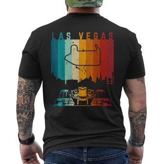 Vintage Las Vegas Formula Racing Track Circuit Fan Men's T-shirt Back Print - Monsterry