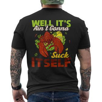 Vintage Lobster Crawfish Crayfish Boil Seafood Lover Mens Back Print T-shirt | Mazezy