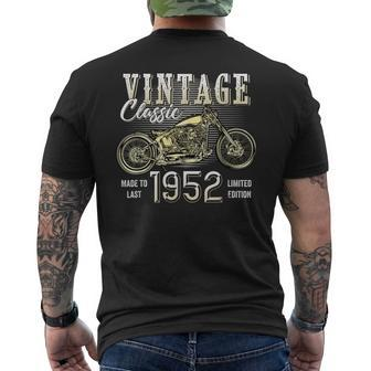 Vintage Motorbike Born 1952 Classic Motorcycle Birthday Men Men's Back Print T-shirt | Mazezy