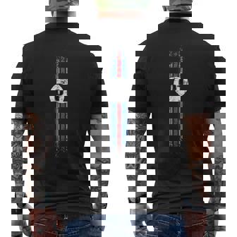 Vintage Motorsport Livery With Classic Race Car Color Stripe Mens Back Print T-shirt | Mazezy