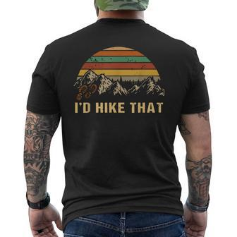 Vintage Mountain Hiking Boots Id Hike That Adventure Hikers Mens Back Print T-shirt - Monsterry CA