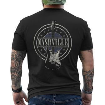 Vintage Nashville Souvenir Rock And Roll Guitar Player Mens Back Print T-shirt - Seseable