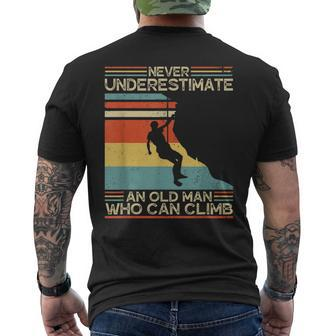 Vintage Never Underestimate An Old Man Who Can Climb Mens Back Print T-shirt - Seseable
