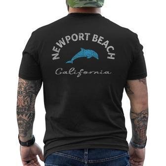 Vintage Newport Beach Ca Dolphin T Men's T-shirt Back Print | Mazezy