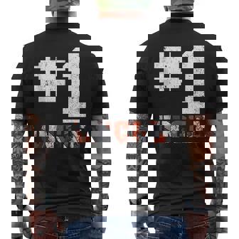 Vintage Number One American Football Uncle Fathers Day Mens Back Print T-shirt | Mazezy