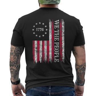 Vintage Old American Flag Patriotic 1776 We The People Usa Patriotic Funny Gifts Mens Back Print T-shirt | Mazezy
