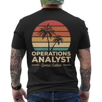 Vintage Operations Analyst Men's T-shirt Back Print | Mazezy