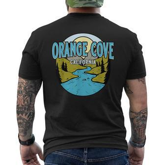 Vintage Orange Cove California River Valley Souvenir Print Men's T-shirt Back Print | Mazezy