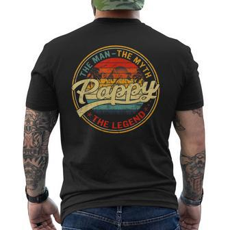 Vintage Pappy Man Myth Legend Dad Fathers Day Gift Mens Back Print T-shirt | Mazezy
