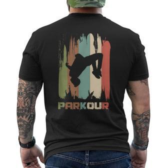 Vintage Parkour Freerunner Retro Rooftopping Men's T-shirt Back Print | Mazezy