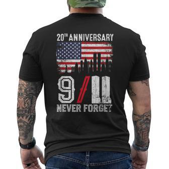 Vintage Patriotic Day Never Forget 2001 911 Men's Back Print T-shirt | Mazezy