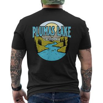 Vintage Plumas Lake California River Valley Souvenir Print Men's T-shirt Back Print | Mazezy