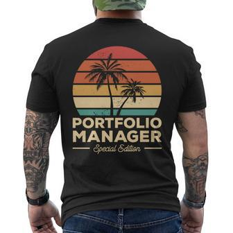 Vintage Portfolio Manager Men's T-shirt Back Print | Mazezy