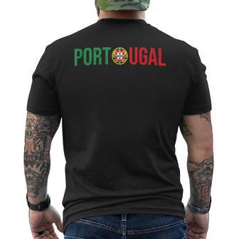 Vintage Portugal Culture Flag Portuguese Soccer Pride Mens Back Print T-shirt | Mazezy