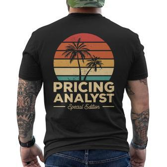Vintage Pricing Analyst Men's T-shirt Back Print | Mazezy