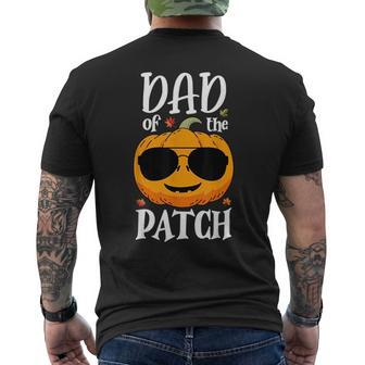 Vintage Pumpkin Dad Of The Patch Halloween Family Boys Girls Funny Gifts For Dad Mens Back Print T-shirt | Mazezy
