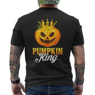 Vintage Pumpkin King Funny Pumpkin Couple Costume Halloween King Funny Gifts Mens Back Print T-shirt | Mazezy