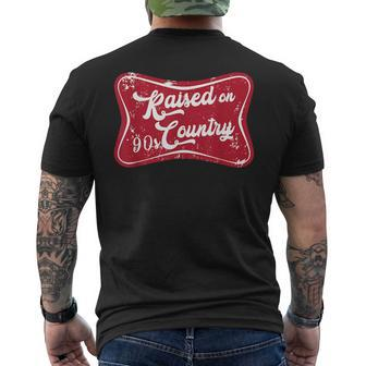 Vintage Raised On 90S Country Music Western Mens Back Print T-shirt | Mazezy