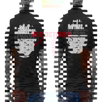 Vintage Red October Philly Philadelphia Baseball Fan Support Men's T-shirt Back Print | Mazezy