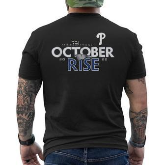 Vintage Red October Philly Philadelphia Baseball Men's Back Print T-shirt | Mazezy