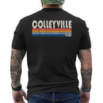 Vintage Retro 70S 80S Style Hometown Of Colleyville Tx Men's T-shirt Back Print | Mazezy