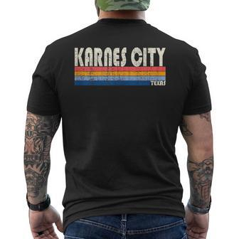 Vintage Retro 70S 80S Style Hometown Of Karnes City Tx Men's T-shirt Back Print | Mazezy