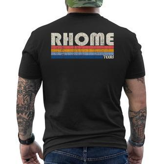 Vintage Retro 70S 80S Style Hometown Of Rhome Tx Men's T-shirt Back Print | Mazezy