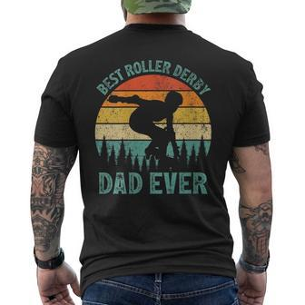 Vintage Retro Best Roller Derby Dad Ever Fathers Day  Gift For Womens Gift For Women Men's Crewneck Short Sleeve Back Print T-shirt