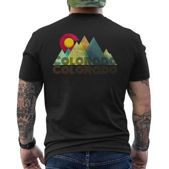 Vintage Retro Colorado Flag Mountain Men's T-shirt Back Print | Mazezy