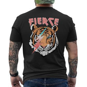 Vintage Retro Fierce Tiger Cool 80S 90S Style Lover Gift Mens Back Print T-shirt | Mazezy CA