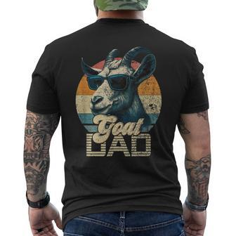 Vintage Retro Goat Dad Best Goat Daddy Funny Fathers Day Mens Back Print T-shirt - Seseable